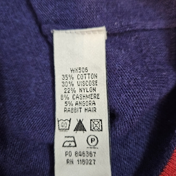 Boden Purple Cashmere Angora Blend Button Front Cardigan Size 12 Women's - Picture 7 of 9